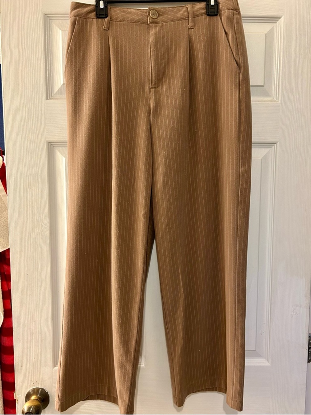 True Craft Women’s Brown Striped Trouser Pants